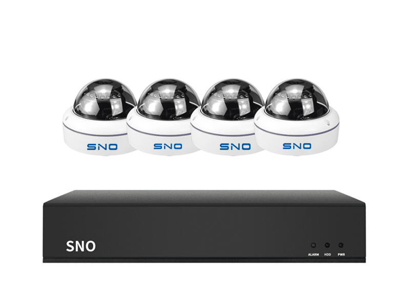 SNO High Quality Factory Price Surveillance System Home Security Poe 4Ch H.265 Nvr Kits Dome IP Camera Poe SNO-IP8404XPK