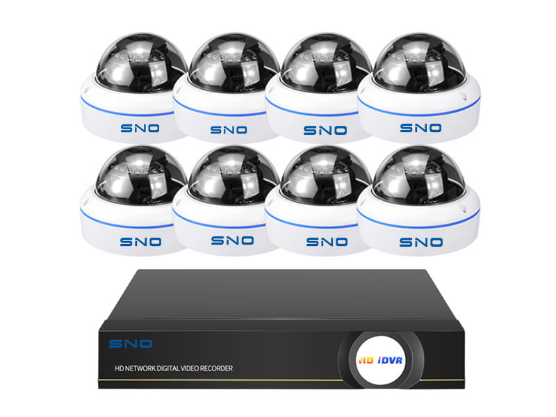 SNO 8CH 5.0Mp POE Dome IP NVR Kit 20m IR Distance Good Night Vision IR-CUT SNO-IP8108NF