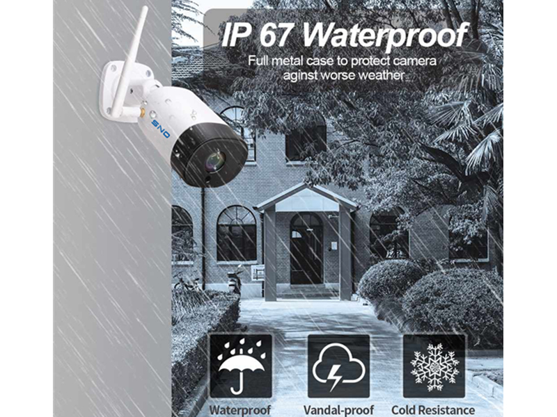 SNO 2.0MP Wifi IP Camera Home Security ONVIF H.265 Waterproof IR Night Version Motion Detect Two Way Audio SNO-B72-20  