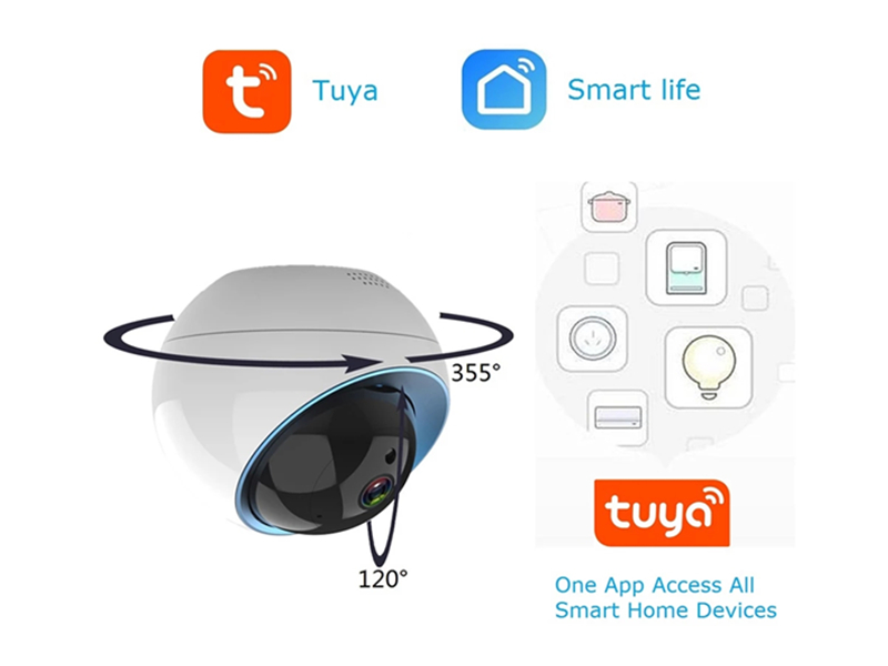 SNO Dome IP Camera 1080P Tuya Smartlife App Wireless WiFi Security Home Camera Surveillance CCTV Camera Smart Notification