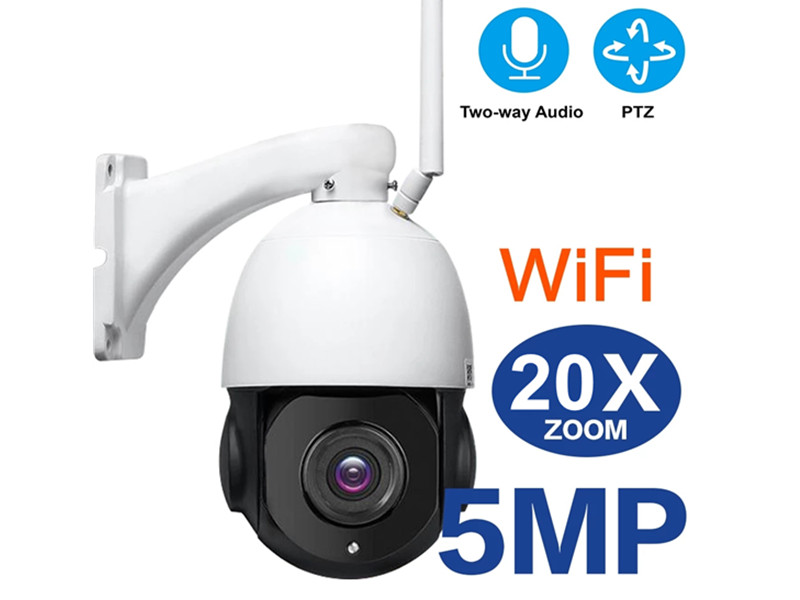 SNO 5MP PTZ Dome IP Camera Outdoor Wireless IR 20X Zoom Auto Focus CCTV Wi-Fi Onvif Camera H.264 100M P2P CCTV Security Camera