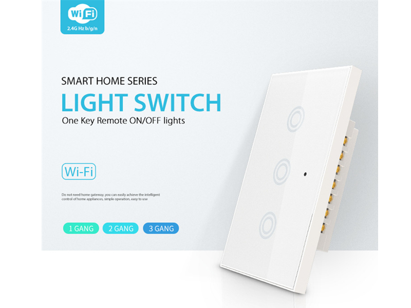 SNO TuyaSmart Remote Control Light Switches Touch-Sensitive Switch Output:10A 45M WIFI Signal 3Gang EU