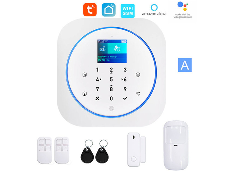 Tuya Wifi Gsm Alarm Security System With Smoke Detector Alexa Compatible App Control Smart Home Wireless Safety Alarm Kits