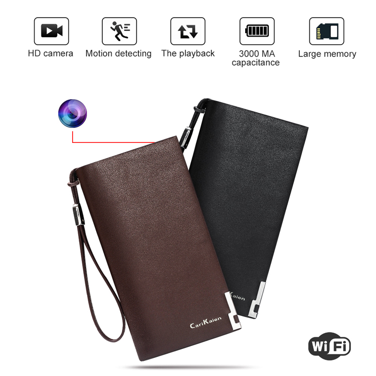 Handbag Wallet Portable SPY wifi Hidden Camera HD 1080P MINI DV DVR Motion Detect Remote Control Camera With 3000Mah Battery