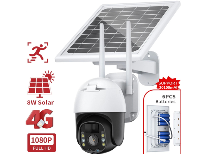 SNO 4G SIM Card Solar Panel Security IP Camera PTZ Dome Battery Surveillance Cam PIR AI Human Detection Color Night Vision CamHipro