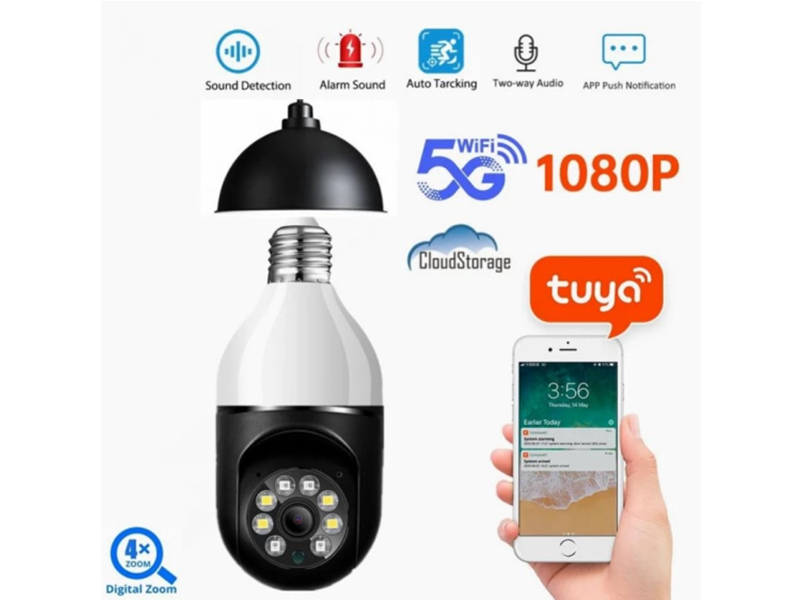 SNO 1080P E27 Bulb Wifi Camera PTZ HD Infrared Night Vision Two Way Talk Baby Monitor Auto Tracking Tuya Smart Life Home Security