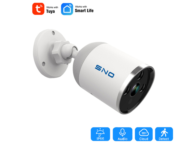 SNO Tuya Smart Life 4MP HD WiFi IP Camera Color Night Vision Outdoor Waterproof Two Way Audio Motion Detection Wireless Remote View