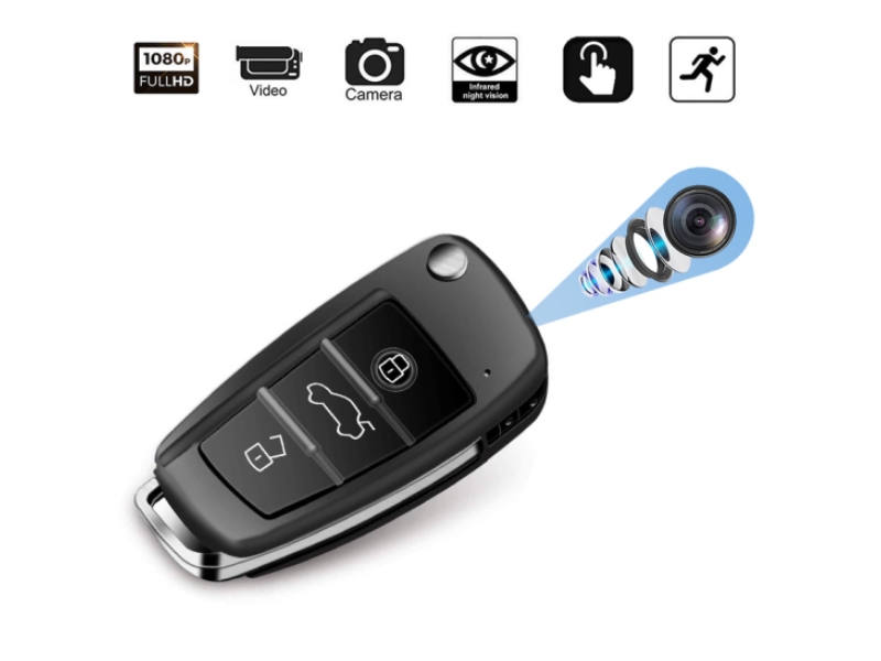 SNO HD 1080P Mini Car Key Camera Secret Action Cam IR Night Vision Keychain Security Surveillance Camcorder DV DVR Video Recorder