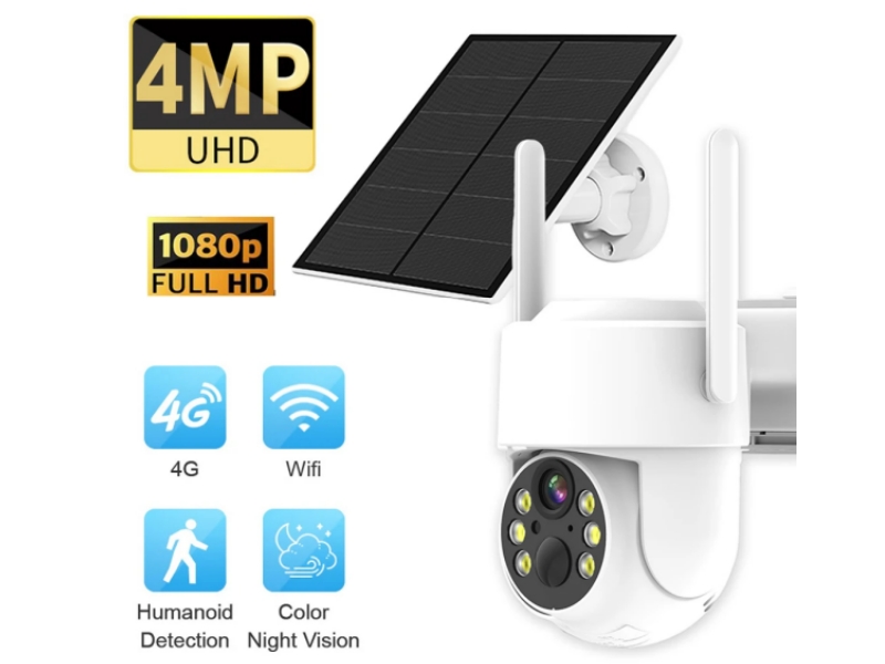 4MP 4G Solar IP PTZ Camera Outdoor Wireless Waterproof Security CCTV Surveillance Camera Long Time Standby ICSEE App