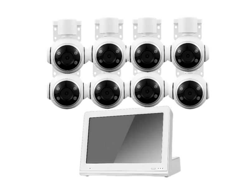 8CH 4K 8MP PoE NVR With 11.6Inch Monitor Kits Security Camera Pan-tilt Auto Tracking IP Camera Smart AI Detection Color Night Two-Way Audio Surveillance Camera