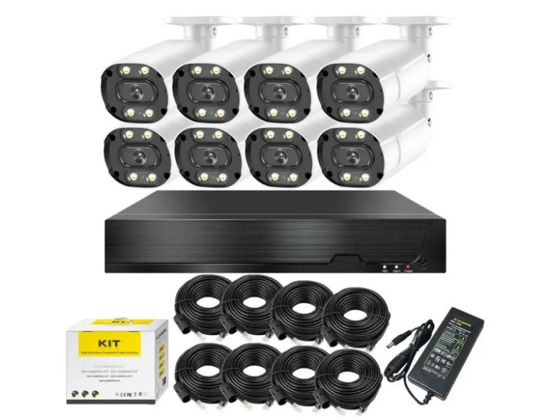 4K 8MP 8CH POE Video Surveillance Camera System Kit Outdoor AI Face Detection Audio Record Color Night Vision XMEye
