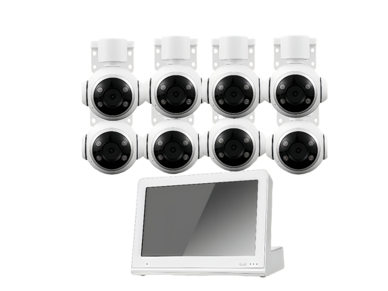 8CH 4K 8MP PoE PTZ security camera system with monitor