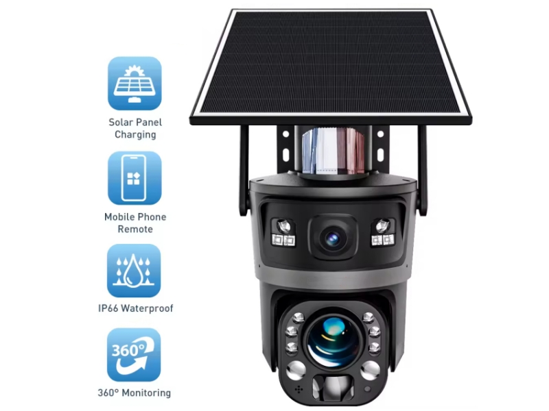 SNOSECURE Ubox APP Dual Lens 6MP 36X Zoom Two-way Audio AI Thermal Imaging Solar Camera Memory Card Cloud Storage Outdoor IP66 Waterproof