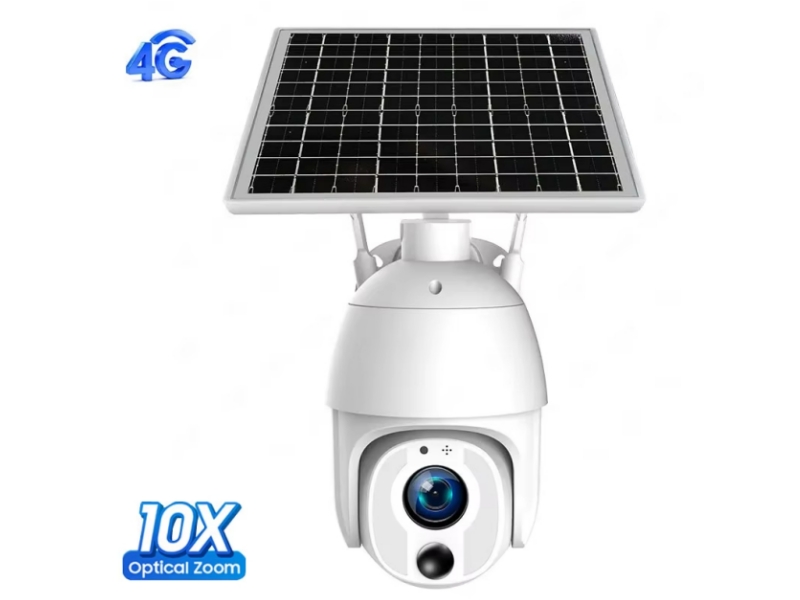 SNOSECURE Full Metal 5MP Auto Human Tracking 5-50mm 10X Optical Zoom 8W Solar Power 4G IP PTZ Camera UBOX APP Mobile Control Smart Camera