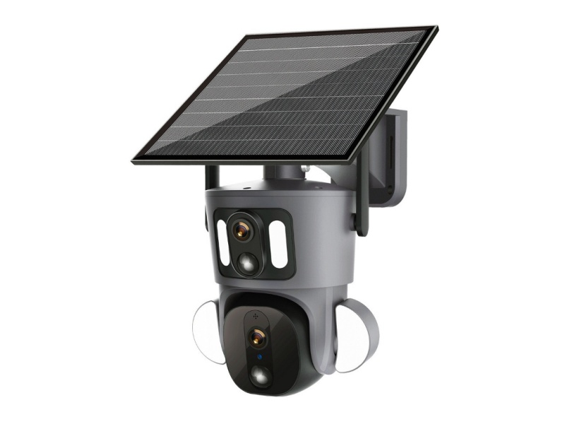 SNOSECURE Dual Screen 4G Solar Security Linkage Camera Outdoor 2K HD WiFi PTZ Dual PIR Detection Human Auto Tracking CCTV Camera